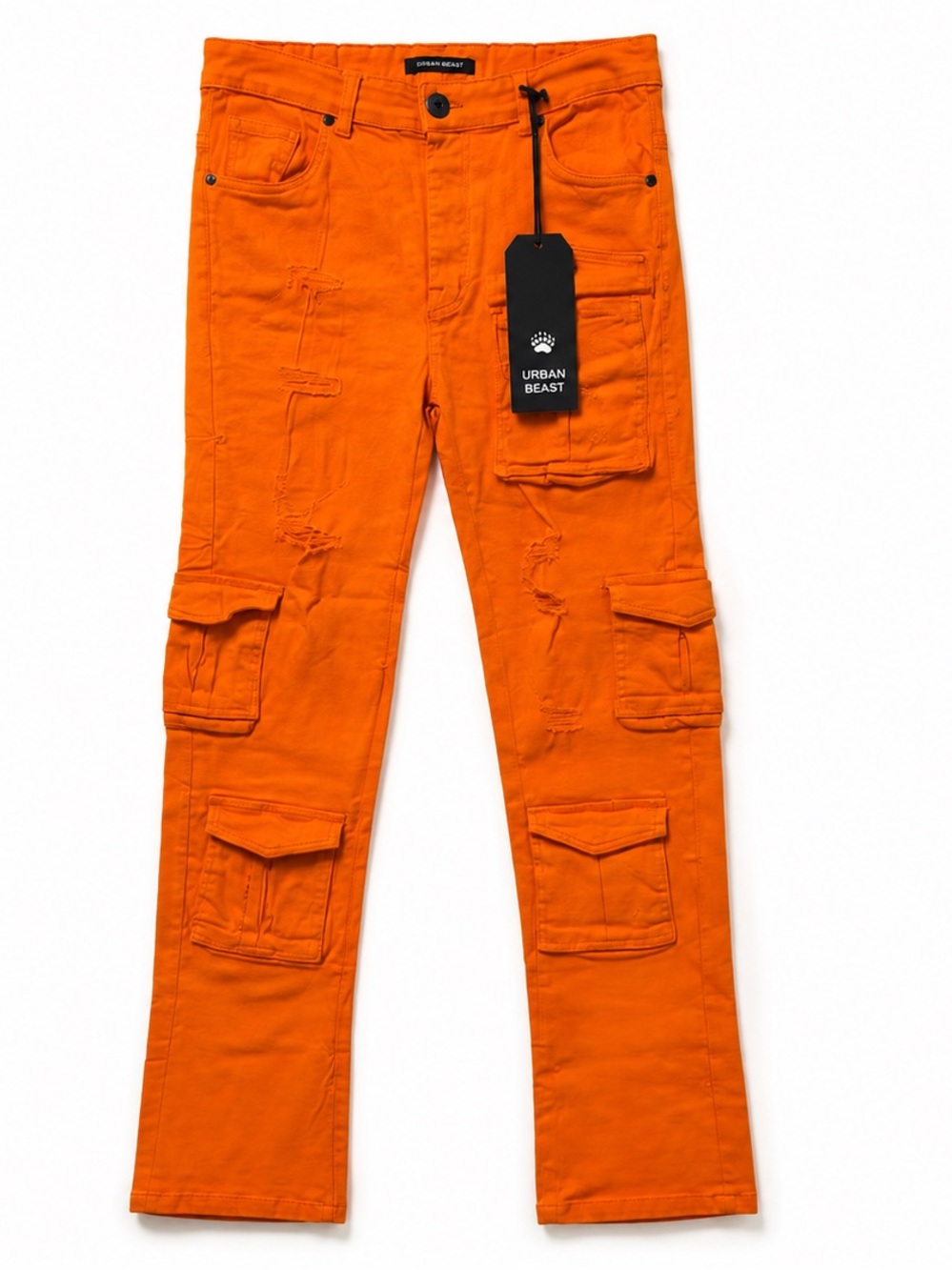 NWT Urban Beast Orange Stacked Cargo Pants 32x36